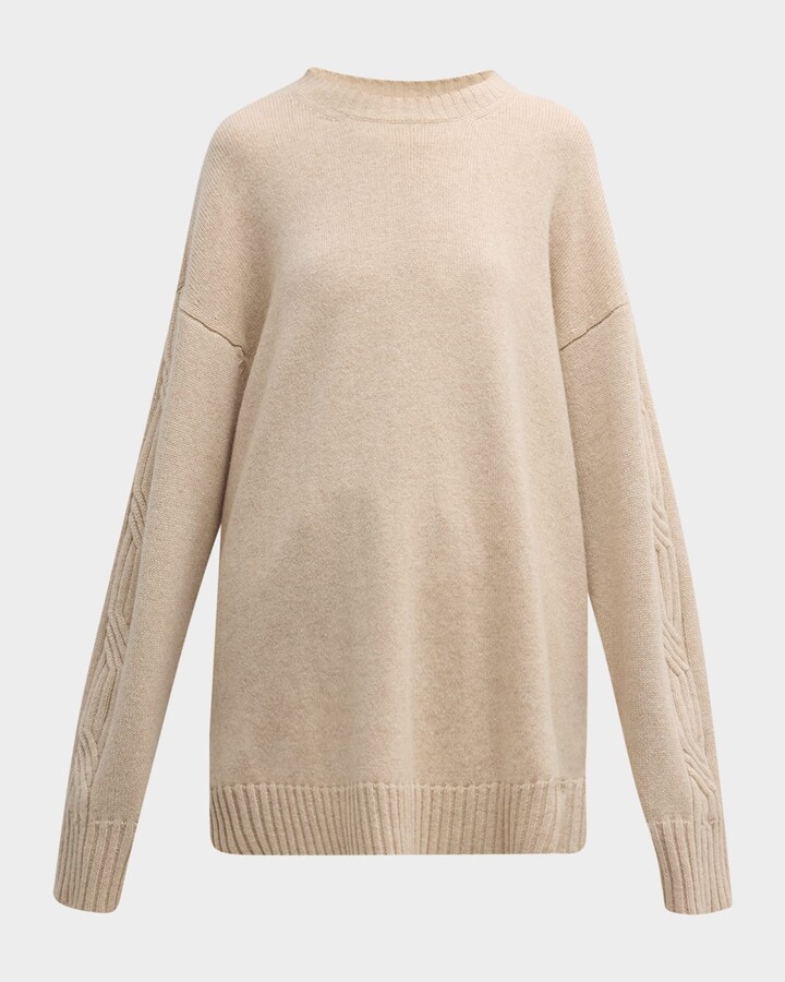 Max Mara Vicini CableKnit Sleeve Oversized Cashmere Sweater ShopStyle