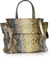Thumbnail for your product : Ghibli Brown Paillette Python Leather Satchel Bag w/Shoulder Strap