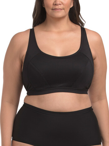 TJMAXX Full Figure Wire-Free Medium Impact Sports Bra For Women, Spandex/Polyester