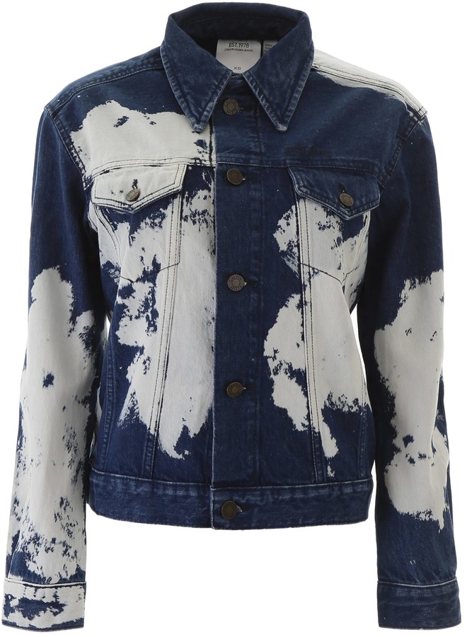 Calvin Klein Bleached Denim Jacket - ShopStyle
