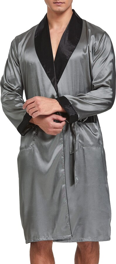 Cotton Robe Mnemo Men's Lightweight Bathrobe Cotton Kimono Waffle