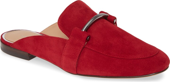red loafer mules