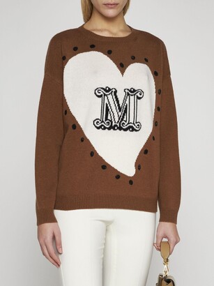 Max Mara Panaria Logo Wool And Cashmere Sweater