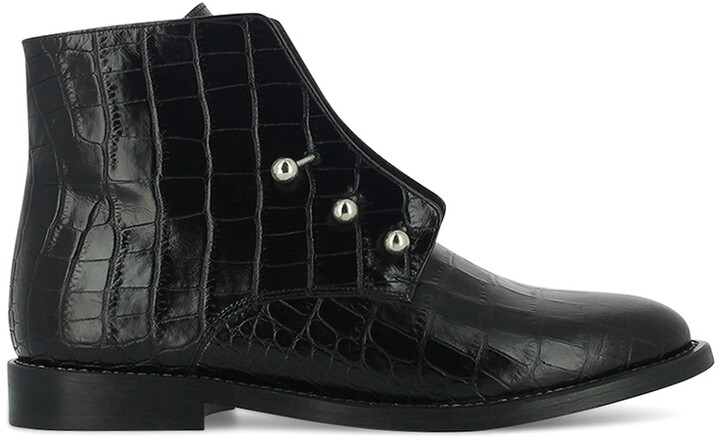 Jonak Dhavlen Leather Ankle Boots In Faux Snakeskin - ShopStyle