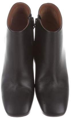 Celine Leather Round-Toe Ankle Boots