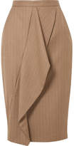 Thumbnail for your product : Max Mara Draped Pinstriped Wool-blend Pencil Skirt