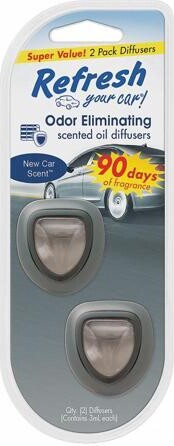 Refresh RMD205-2AME Air Freshener, Diffuser, Clear, New Car, PK2