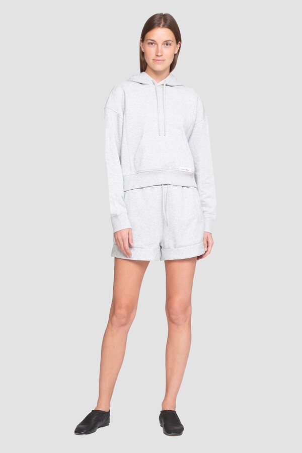 Don't Sweat It Cropped Hoodie in LIGHT HEATHER GREY