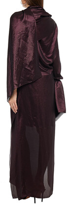 Roland Mouret Solera Draped Silk-blend Lamé Maxi Dress