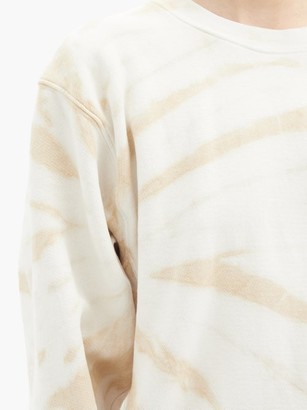 LES TIEN Tie-dye Brushed-back Cotton Sweatshirt - Beige