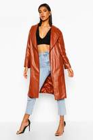 Thumbnail for your product : boohoo Belted Faux Leather Jacket