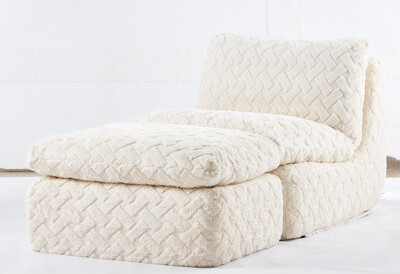 Latitude Run Swivel Chair With , Full Compression, Fashionable Corduroy, Ergonomic Design, 41.17 In Wide, Long - Lasting Comfort Elements Lazy White 32.52 Depth, S