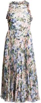 Thumbnail for your product : Badgley Mischka Pleated Floral-Print Ruffle Dress