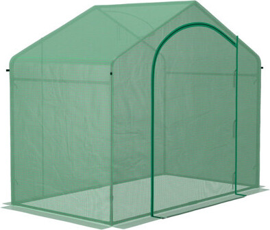 EvoNet Green Mini Walk-in Greenhouse – Level 4 Windproof Spacious & Cold-protective For Gardens & Allotments