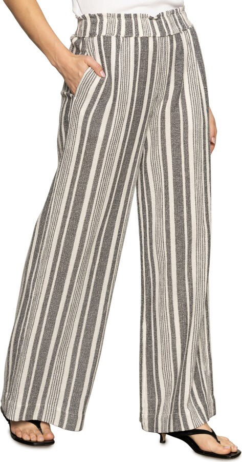 Palm Stripe Pull-on Cotton Pants