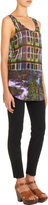 Thumbnail for your product : Carven Multicolored Plaid and Jungle Print Combo Tank