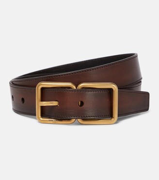 Saint Laurent Double buckle leather belt