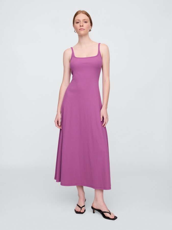 Gap Factory Ribbed Squareneck Midi Dress