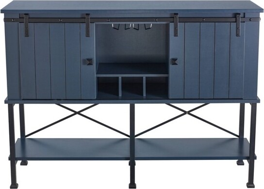 Home Essentials 52"WoodBarCabinetwithSlidingDoorGray-HomeEssentials