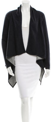 Ulla Johnson Leather-Trimmed Open Front Cardigan
