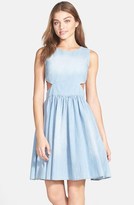 Thumbnail for your product : French Connection Cutout Denim Fit & Flare Dress