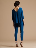 Thumbnail for your product : Halston Draped Sleeve Tapered Leg Crepe Jumpsuit