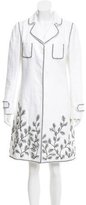 Thumbnail for your product : Andrew Gn Floral-Accented Linen Coat
