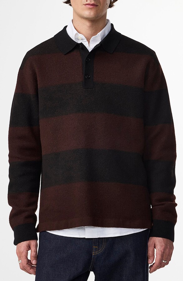 NN07 Long Sleeve Wool Rugby Polo Sweater