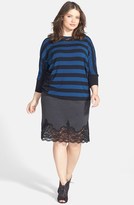 Thumbnail for your product : Vince Camuto Lace Panel Pencil Skirt (Plus Size)