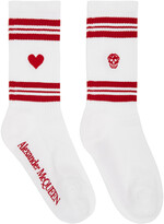 Thumbnail for your product : Alexander McQueen White & Red Stripe Socks