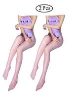 Thumbnail for your product : E-Laurels Women's Sexy Silky Crotchless Stretchy High-waist Pantyhose Stockings Light Nude