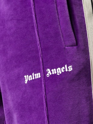 Palm Angels Velvet-Effect Side-Stripe Track Pants