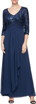 Thumbnail for your product : Alex Evenings Sequin Three-Quarter Sleeve Evening Gown