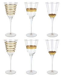 Vietri Raffaello Assorted Wine Glasses, Set of 6