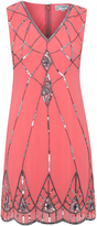 Thumbnail for your product : George Voulez Vous V-neck Embellished Dress