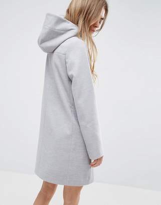 ASOS DESIGN Hooded Slim Coat with Zip Front