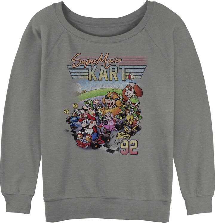 Nintendo Juniors' Kart Nineties Sloucher Terry Gray Heather