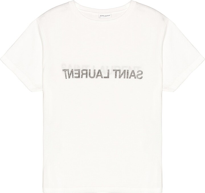 Saint Laurent Col Rond T-Shirt in White