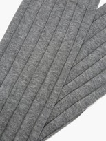 Thumbnail for your product : Brunello Cucinelli Contrast-trim Ribbed Cotton Below-the-knee Socks - Grey