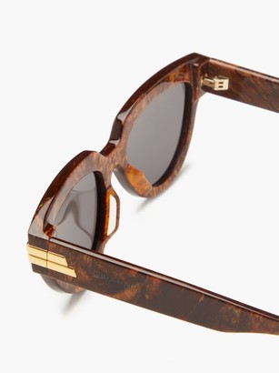 Bottega Veneta Cat-eye Marbled-acetate Sunglasses - Brown