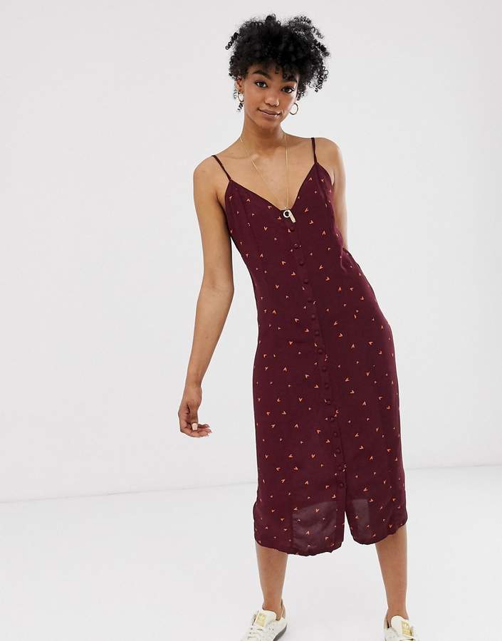 heart print midi dress