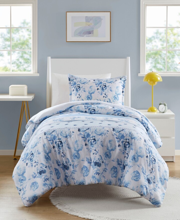 Intelligent Design Christa Floral Striped 2-Pc. Duvet Cover Set, Twin/Twin Xl