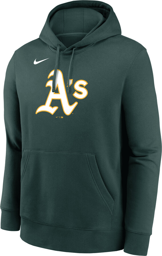 Athletics Logo Club Nike Men's MLB Pullover Hoodie in Green | NKDK3EYFZ-CKX