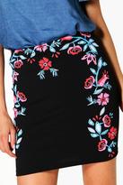 Thumbnail for your product : boohoo Priya Printed Embroidery Mini Skirt