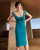 Thumbnail for your product : Zac Posen Sequined Neck Bonded Crepe Dress