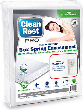 CleanRest Pro Zip Box Spring Bed Bug Blocker Dust Mite Barrier Breathable Mattress Encasement