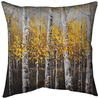 Begin Edition International Inc. Sunny Birch Trees - Contemporary Poly Twill Throw for Home Decor