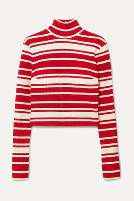 Prada Striped Ribbed-knit Turtleneck Sweater