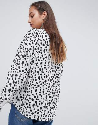 PrettyLittleThing Dalmatian Print Shirt
