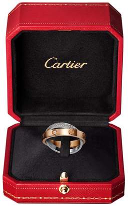 Cartier White and Pink Gold Diamond-Paved Love Ring